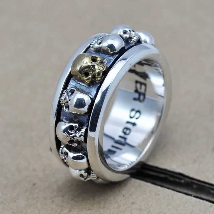 

KALEN 925 Sterling Silver Punk Skull Ring