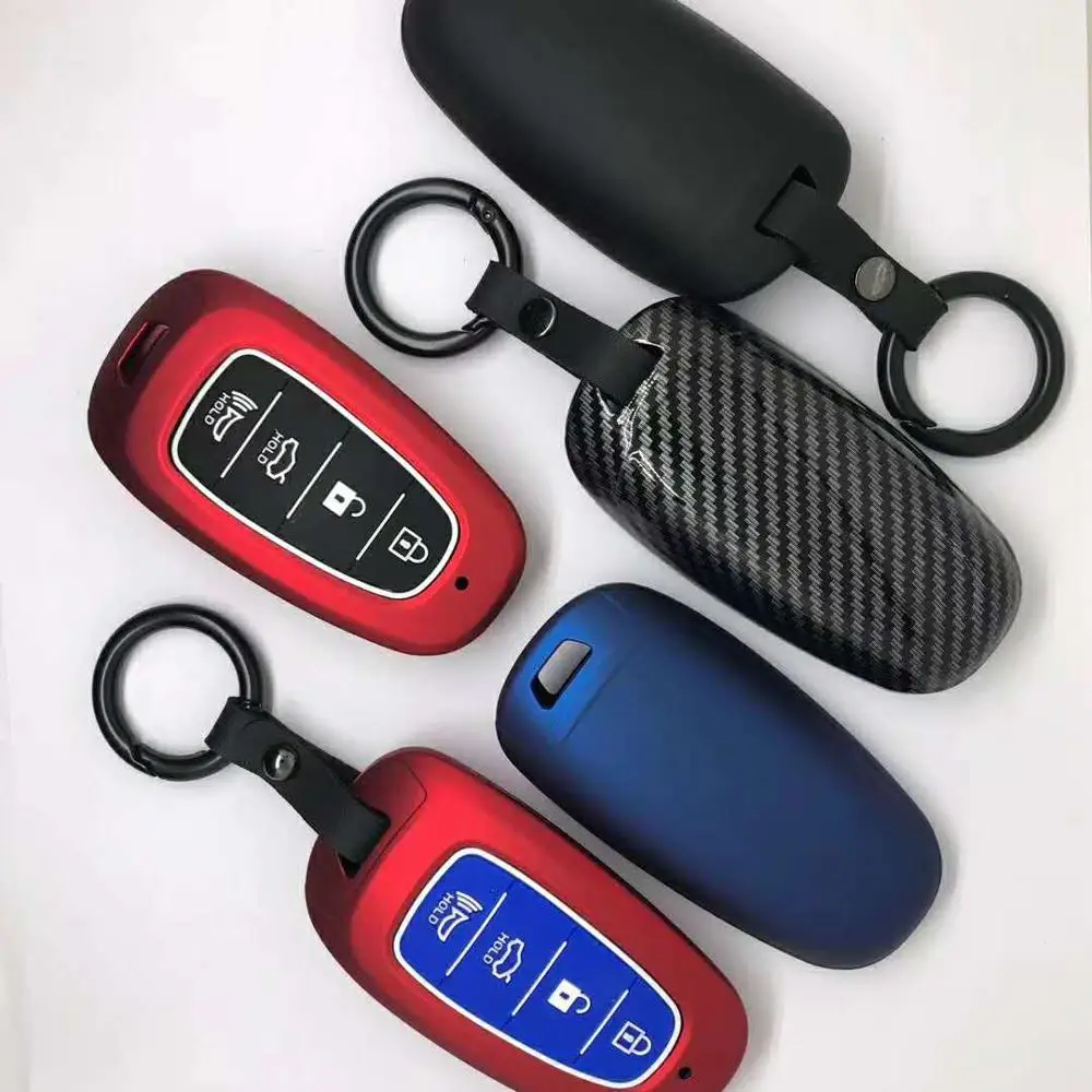 New Carbon Fiber ABS Car Key Case Key Cover for Hyundai Sonata Tucson Solaris i30 Grand Stare 2019 2020 MPV Remote keyless