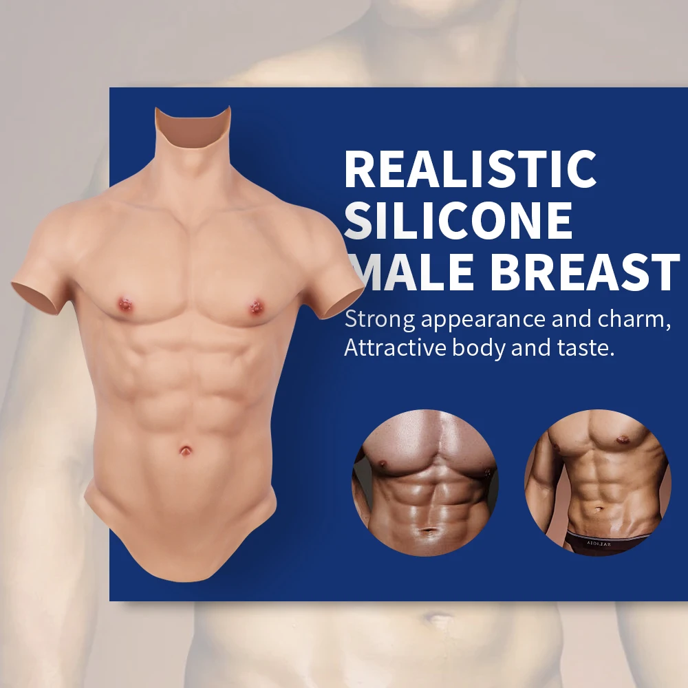 KUMIHO Sixth Generation Silicone False Abdominal Muscle False Pectoral Muscle Man Breast Strong Muscle Line Can exhale S/L Size