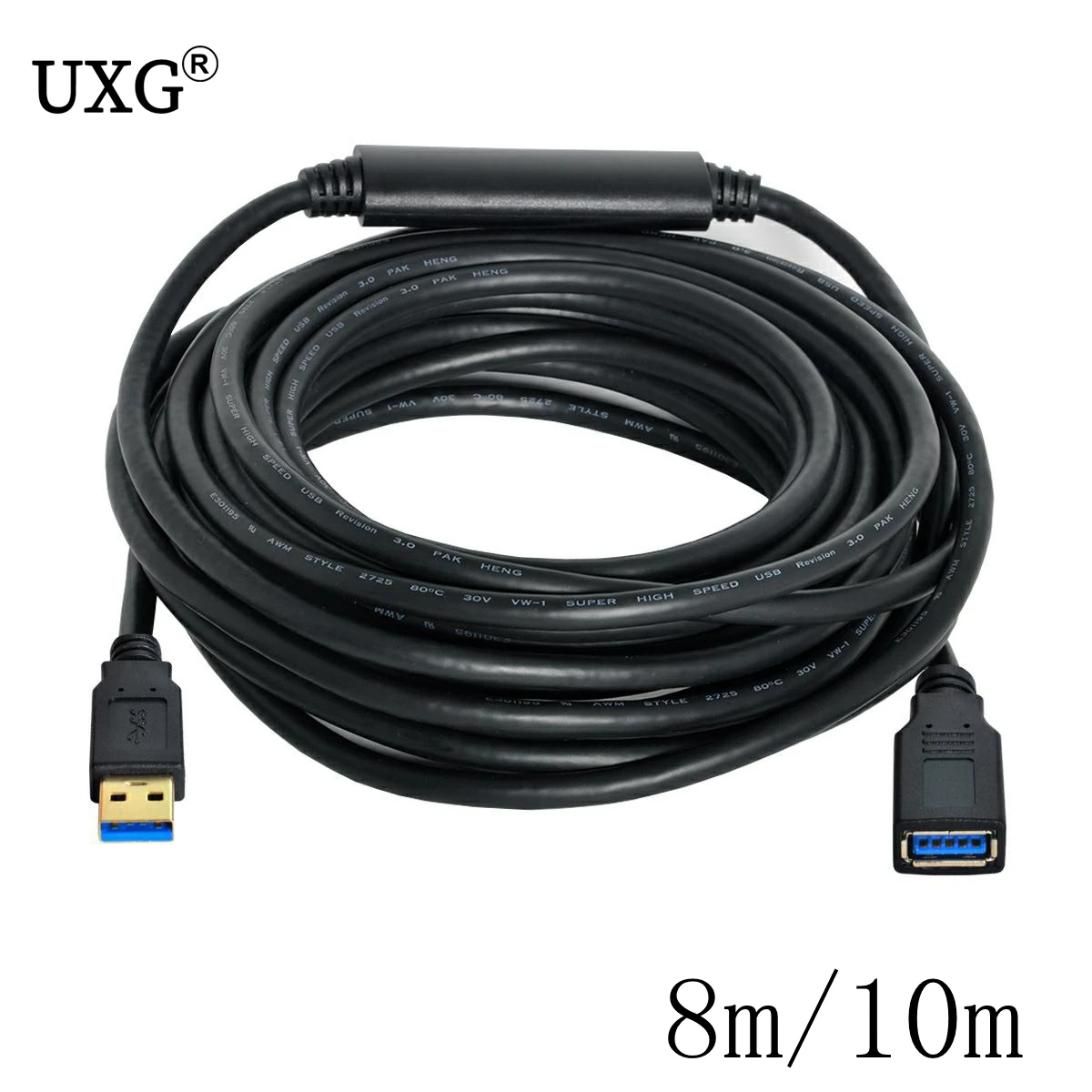 Cabo usb 3.0 macho para fêmea, extensor de 10m, 8m, gl3523, repetidor para laptop, pc e disco rígido