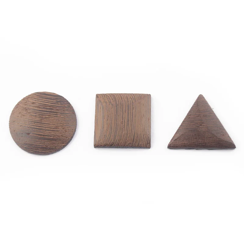 1pack Round Square Triangle Wood Flat Back Cabochon 14mm 25mm 30mm Cabochon Cameo For DIY Jewelry Findings Making