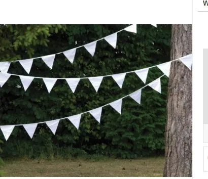 3 Styles 8M 18Flags Full White Nonwoven Or Fabric Paper Banners Garland Bunting Flags Bridal Wedding Decoration Party Decoratio