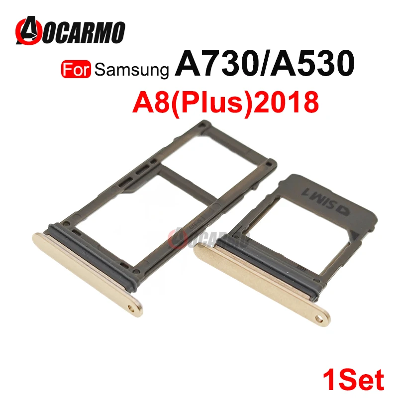 

Лоток для SIM-карты для Samsung Galaxy A730 A530 A8 Plus 2018, устройство для чтения двух и одинарных SIM-карт, лоток для Sim-карт, держатель, слот для SD, запасная часть