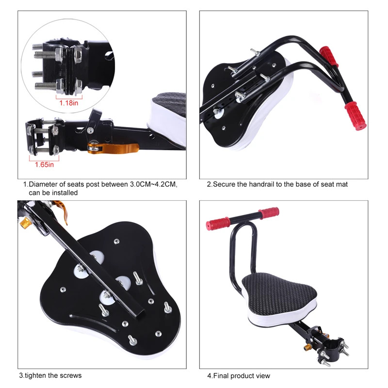 Electric Bicycle Baby Seat Children Safety Chair Mtb Quick Release Saddle Kids Seat with Armrest Bar Pedal Cycling Acccessories