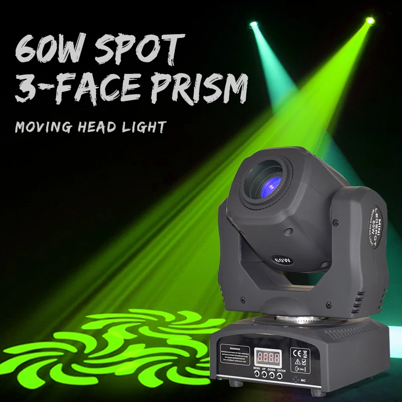 Led Party Lights 60W Mini Spot Moving Head Light Dmx Dj 8 Gobos Effect DMX Stage Lights KTV Bar Disco