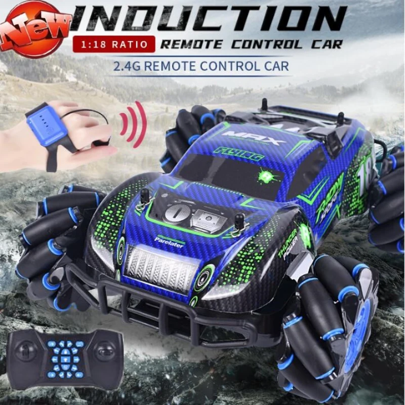 

4WD Gesture Sensor Dual Remote Control Car 2.4G 1:18 360 Degree Rotating Off-Road Climbing Car With Music And Light Toy Car Gift