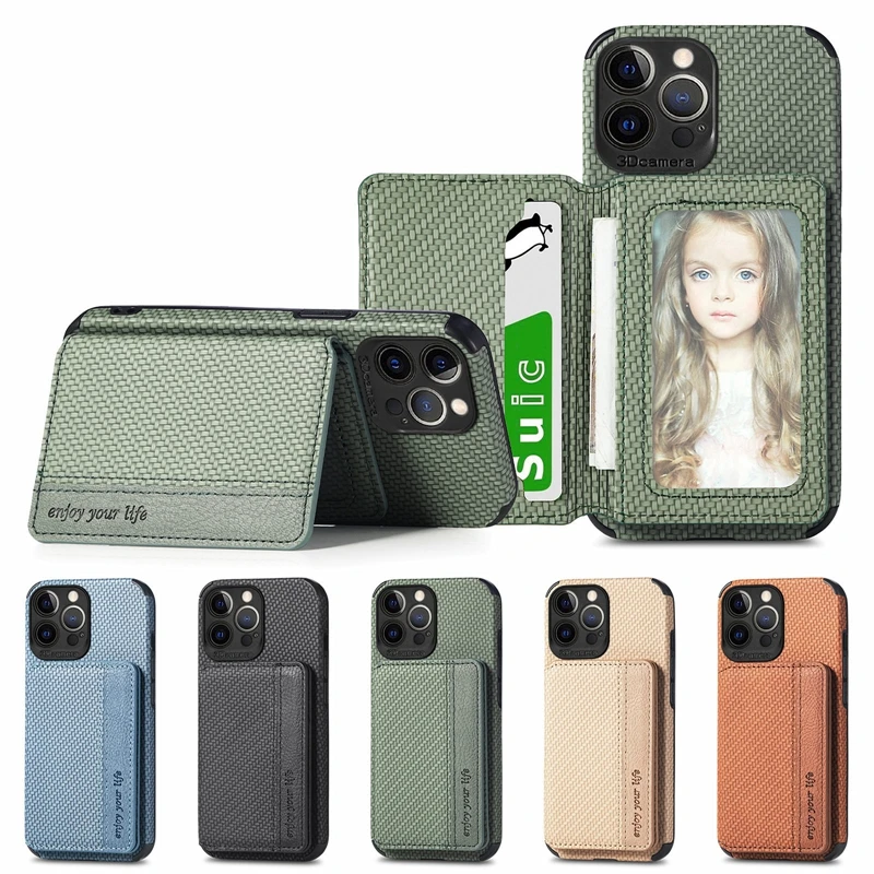 10Pcs Lattice Leather Flip Phone Cover Case Magnetic Closure Wallet Card Slots for iPhone 6 7 8 XS XR X 11 12 13 14 15Pro Max