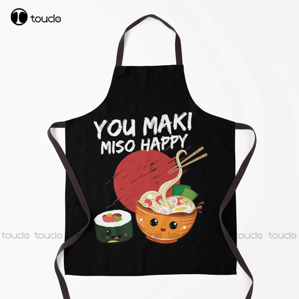 New You Maki Miso Happy Kawaii Japanese Noodles Lover  Apron Pottery Apron Unisex