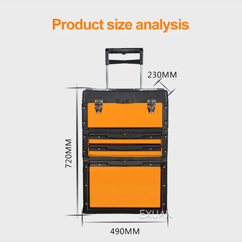 Multi-Function Trolley Tool Box/Three-In-One Hardware Tool Box/Tool Cart With Wheeled Removable Drawer/Three-Layer Removable