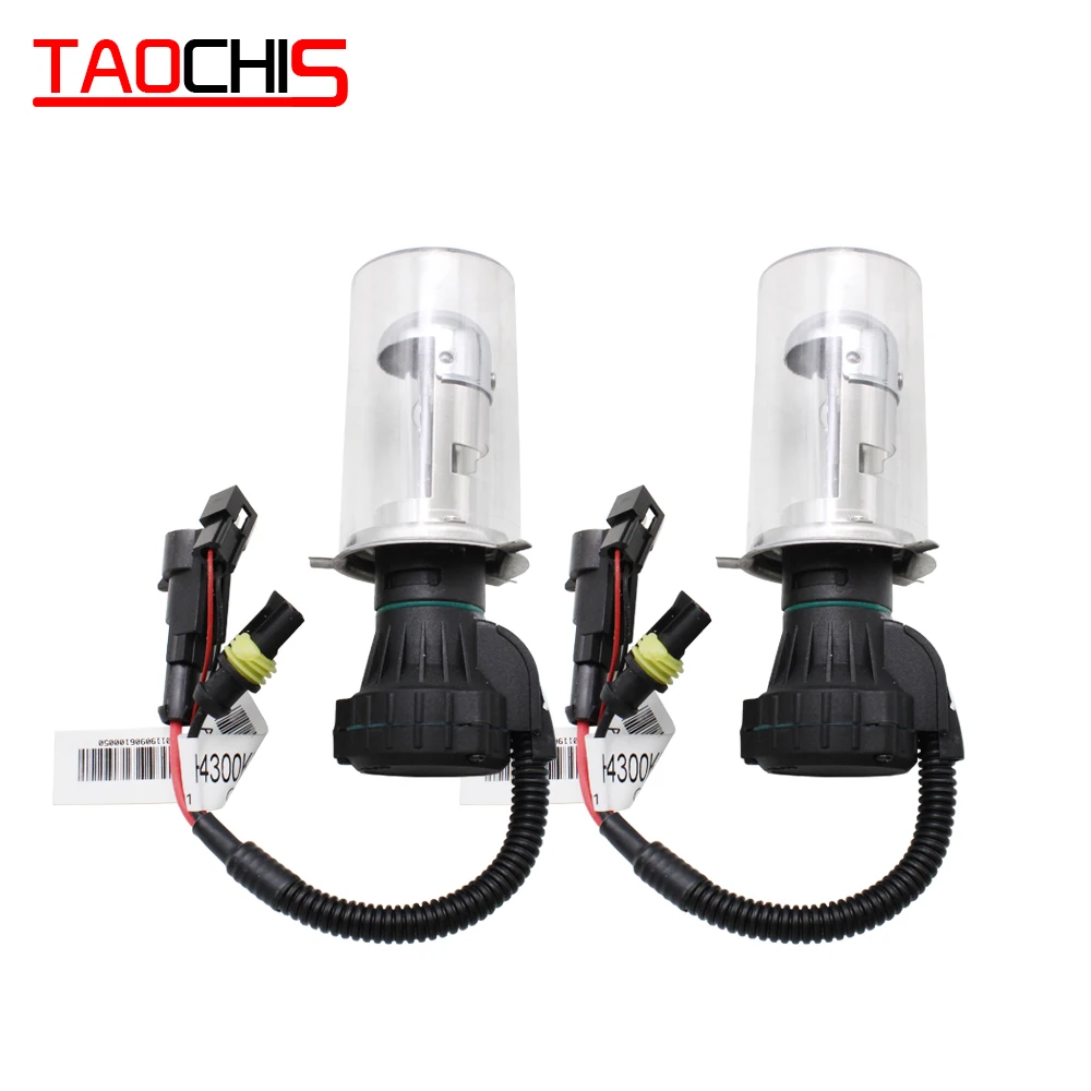 TAOCHIS 12v 55w Car HID Headlight H4-3 Bi-Xenon Hi/Lo replacement Bulbs 43000k 6000k 8000k head lamps Telescopic lights