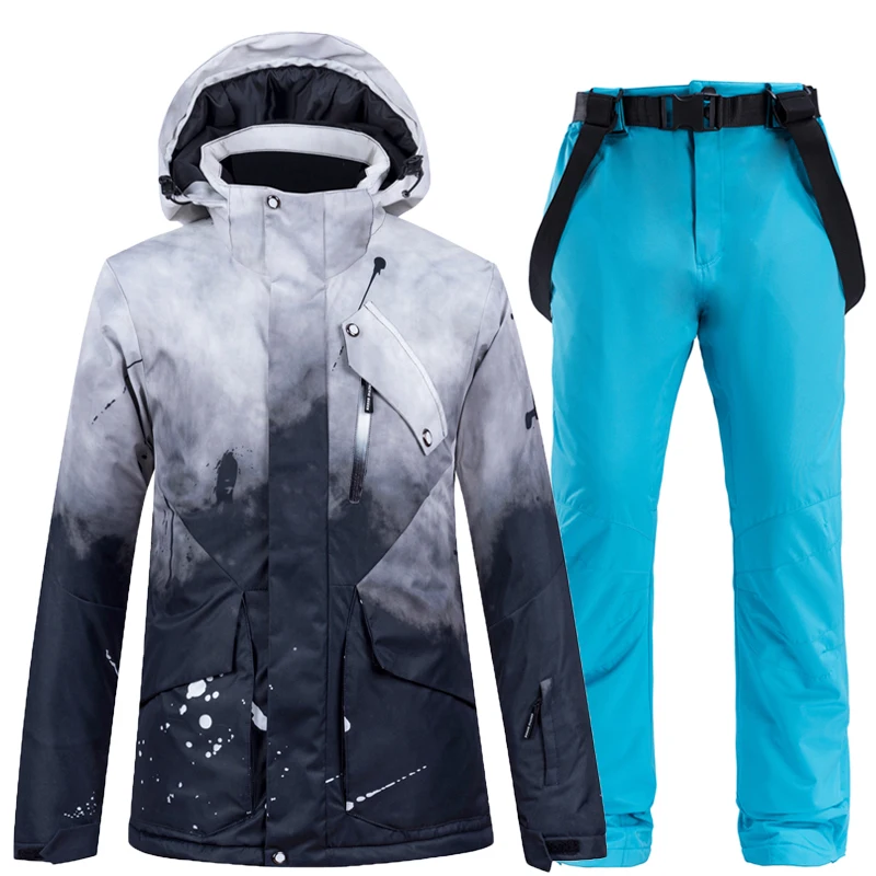 Conjunto de traje de esquí para hombre y mujer, ropa de snowboard, traje de nieve helada, traje deportivo de invierno para exteriores, ropa