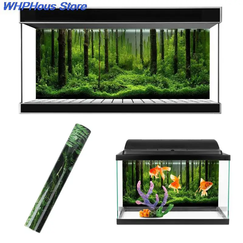 Hot Aquarium Background Poster 3D PVC Adhesive Sticker Fish Tank Underwater World  Backdrop Decoration Paper Landscape Wallpaper