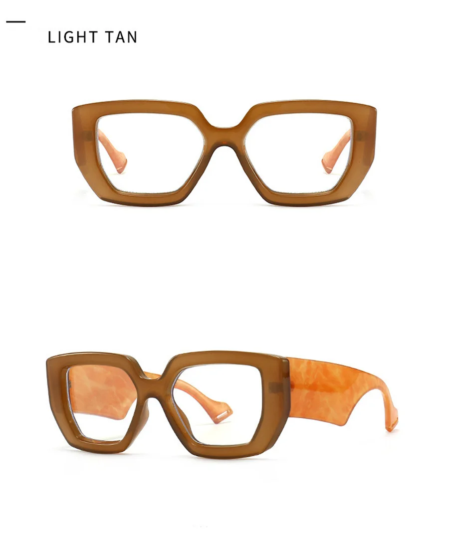 Neue Fashion Square Frauen Brille Rahmen Luxus Klar Anti-Blu-Ray Frühling Scharnier Breite Beine Brillen Männer Optische Polygon rahmen – Detail 15