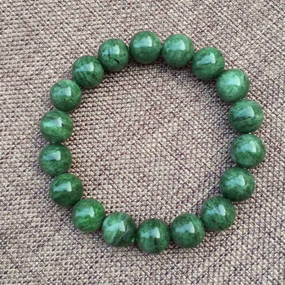 Natural Green Chrome Diopside Bracelet Crystal Round Beads Stretch 8mm 9mm 11mm 12mm 13mm 14mm Women Men Rare Best Jewelry AAAAA