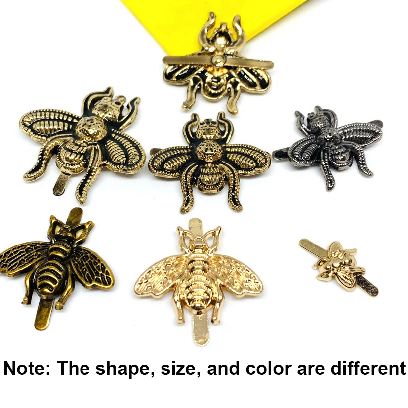 2pcs Metal Bee Shape Decorated Buckle Retro Fashion Bag Clip Buckle Hardware for Leather Craft Bag Handbag Shoe DIY Accessories