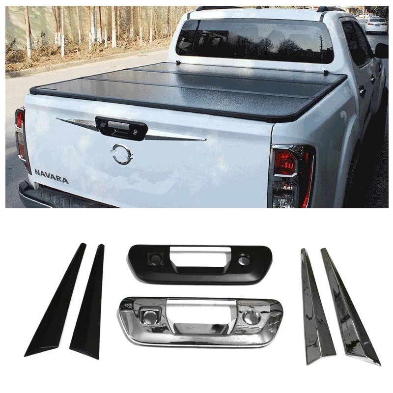 exterior auto accessories chromium car styling rear trunk trims cover fit for Nissan Navara NP300 2015-2018 pickup car covers