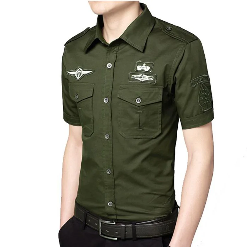 Air Force Thin Section Cotton Large Size Men's Shirt  Oversized Shirt  Men Clothing