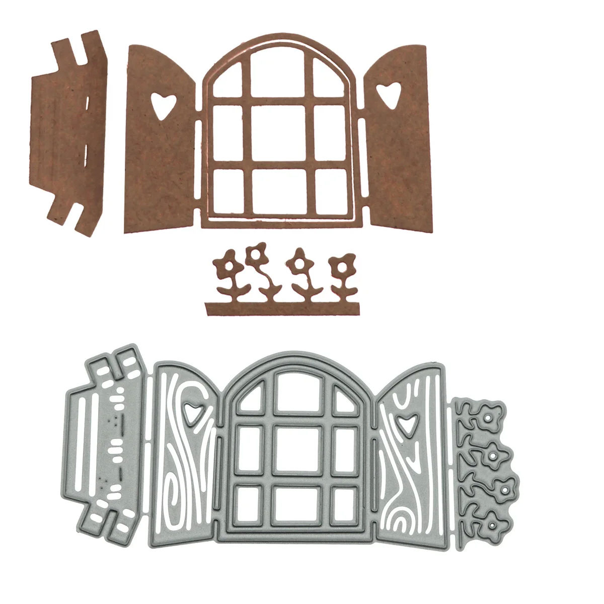 Vintage Wooden Window Pattern Metal Cutting Die Scrapbooking DIY Invitation Card Clipart Diary Book Album Decorating Cutter Mold