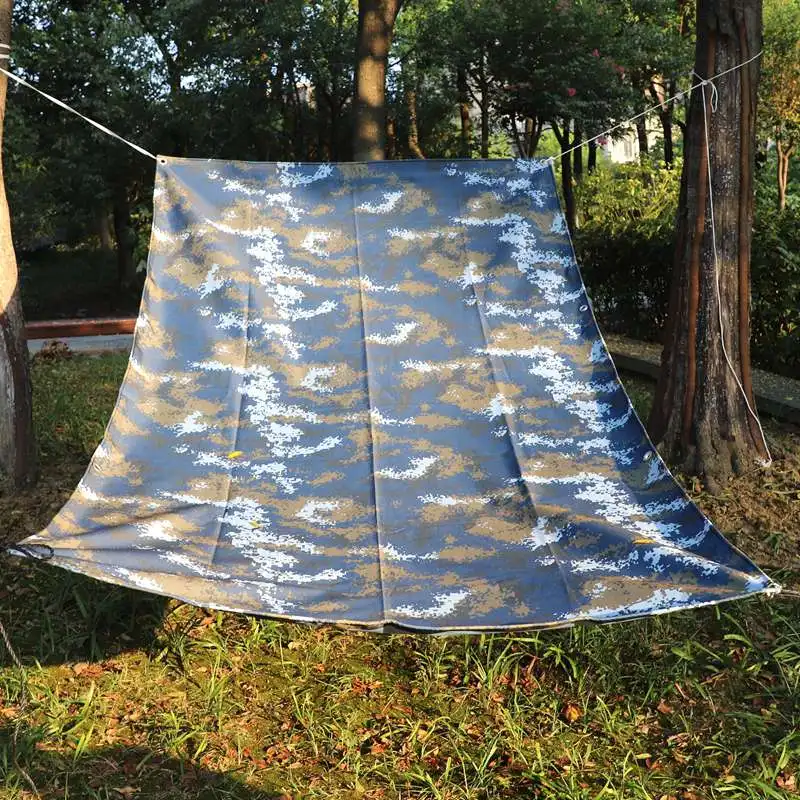 Customize Size 0.45mm PVC Coated Oxford Fabrie Tarpaulin Rainproof Ocean Blue Camouflage Double Sided Waterproof Truck Car Cover