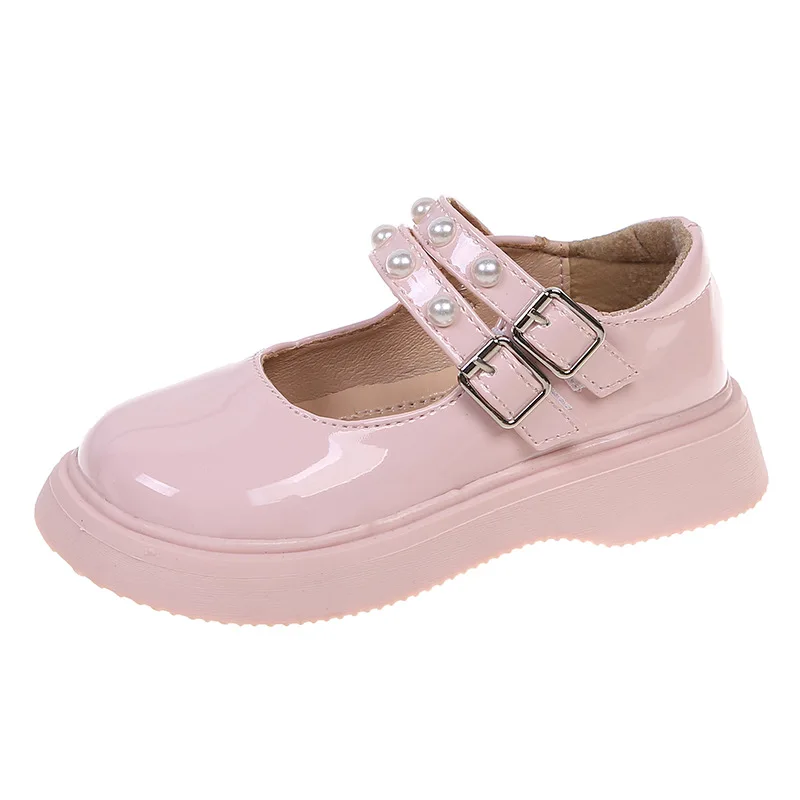 Autumn Fashion Princess Pearl Shoe Kids Little Girl School Child Shoes Dress Party Leather Shoe 2021 3 4 5 6 7 8 9 10 11 12 Year