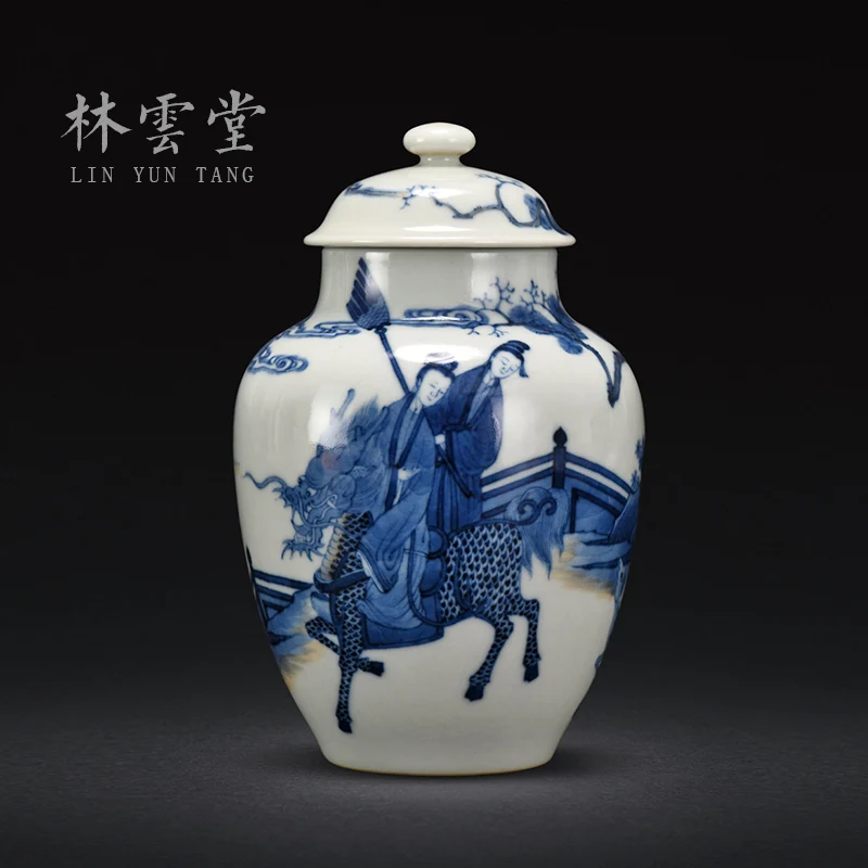 kylin characters jingdezhen blue and white porcelain tea pot handmade ceramic decoration general pot small place