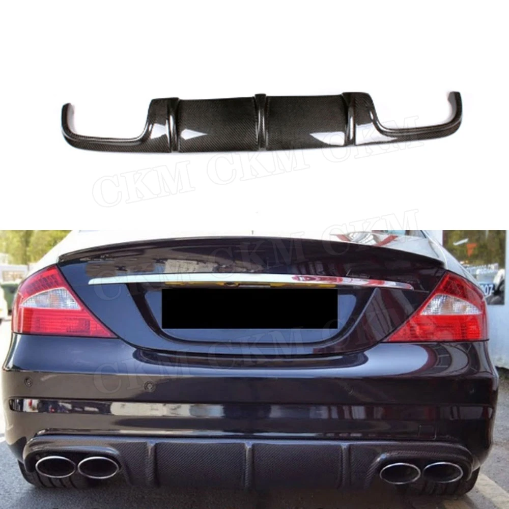 

For W219 Carbon Fiber Rear Lip Diffuser Spoiler for Mercedes-Benz CLS Class W219 CLS63 AMG 2004 - 2010 FRP Back Bumper Guard