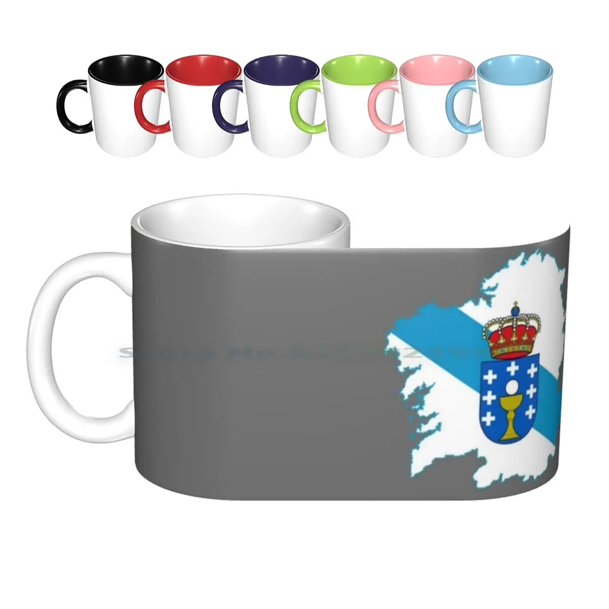 Galicia Map Flag Ceramic Mugs Coffee Cups Milk Tea Mug Galicia Spain Gallega Lugo Map Flag Cartography Geography Iberia Iberian