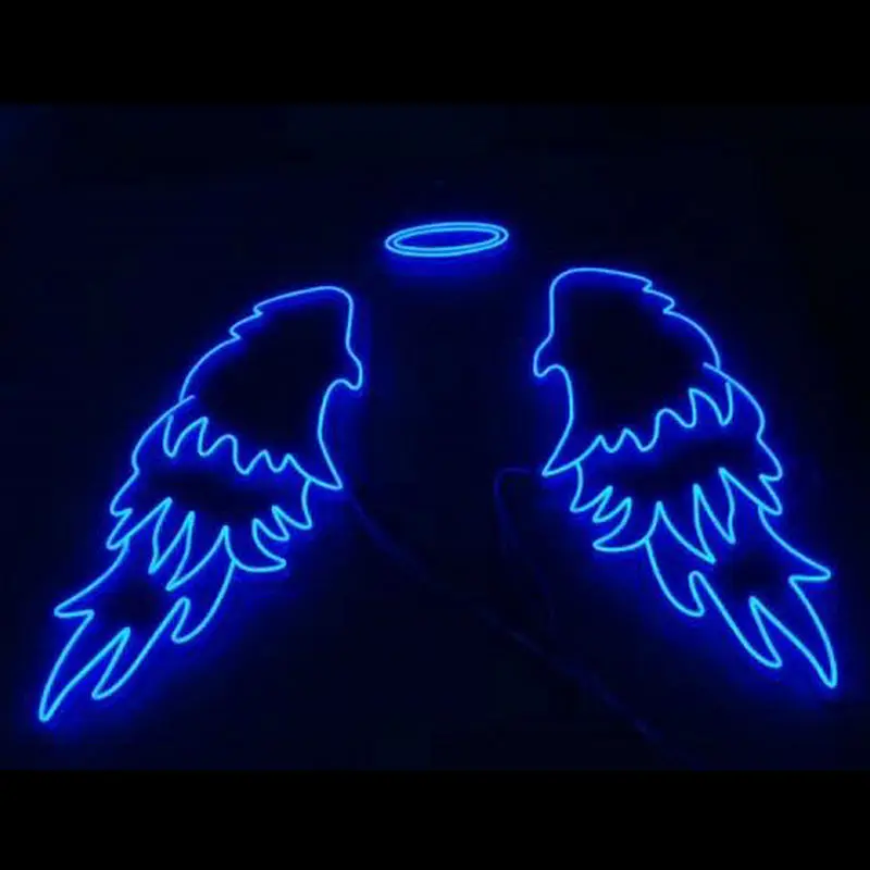 Angel Wing Neon Wall Lights, Bar Neon Sign, Room Party Decoration, Cafe Shop