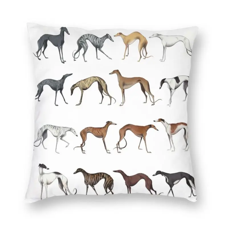 Cute Whippet Sighthound Dog Cushion Cover 3D Print Greyhound Hound Floor Pillow Case for Car Cool Pillowcase Home Decoration