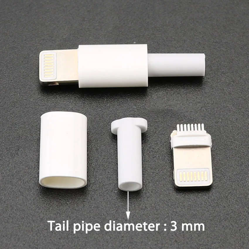 10sets USB Power charging plug For iphone male plug with chip board connector welding Data OTG line interface DIY cable adapter