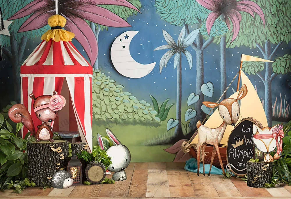 安全テーマパーティーの背景熱帯動物の誕生日の背景写真ブース野生の子供の誕生日パーティー用品写真