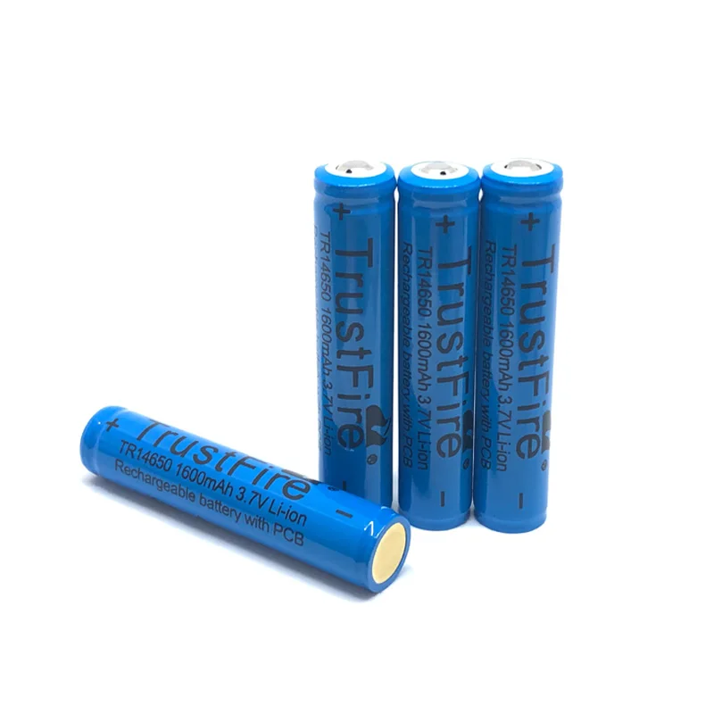 Wholesale TrustFire Protected TR14650 1600mah 3.7V 14650 Rechargeable Lithium Battery Camera Flashlight Batteries Cell with PCB