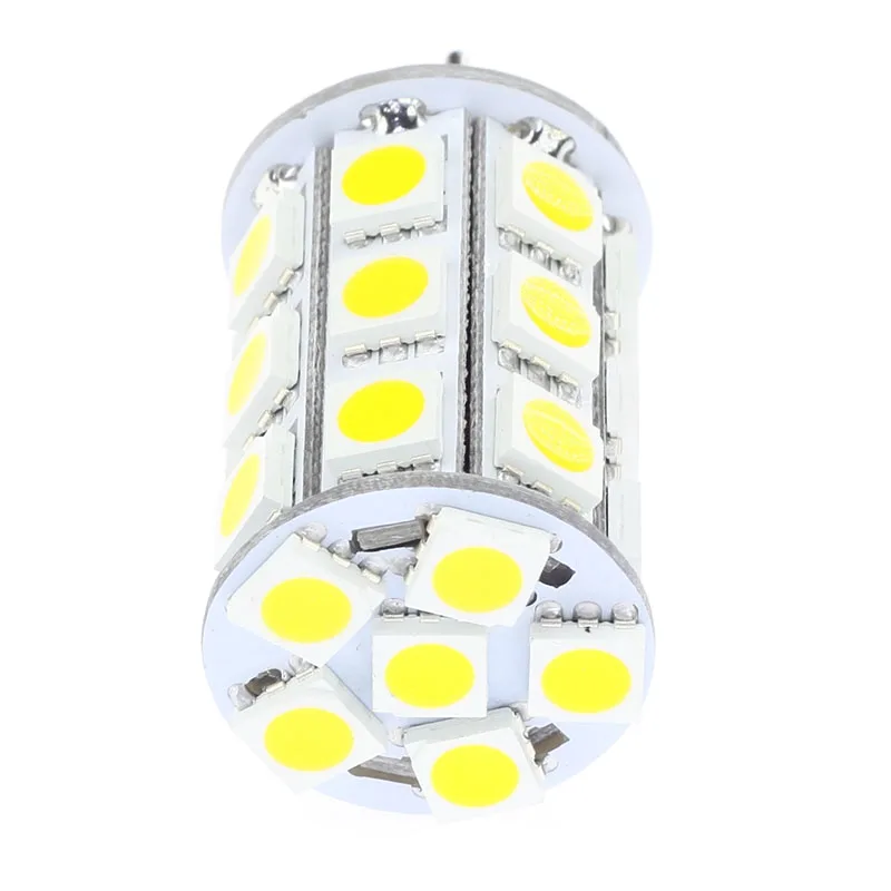 Free Shipment !!! 5pcs/lot Led G6.35 Lamp Lighting Bulb 12VAC/12VDC/24VDC 27LED 5050SMD 4W 540-594LM Dimmable White WarmWhite