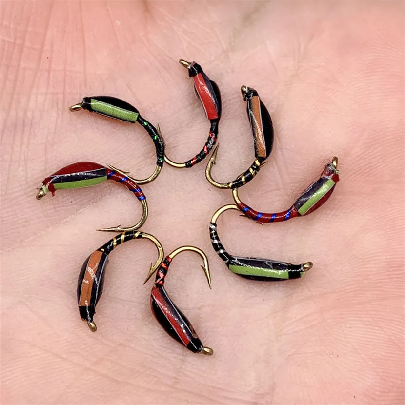 6Pcs Epoxy Nymph Flies Midge Hegene Buzzers Trout Fishing Bait Artificial Lures