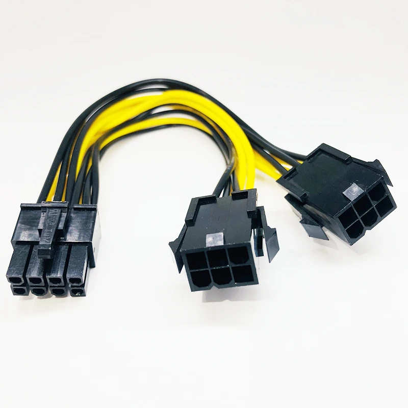 Card Đồ Họa Kép 6Pin Nam PCI-E Sang 8Pin Nữ GPU Card 2X6pin Để 8pin GPU 18AWG Cáp Cấp Nguồn Y-Bộ Chia Adapter