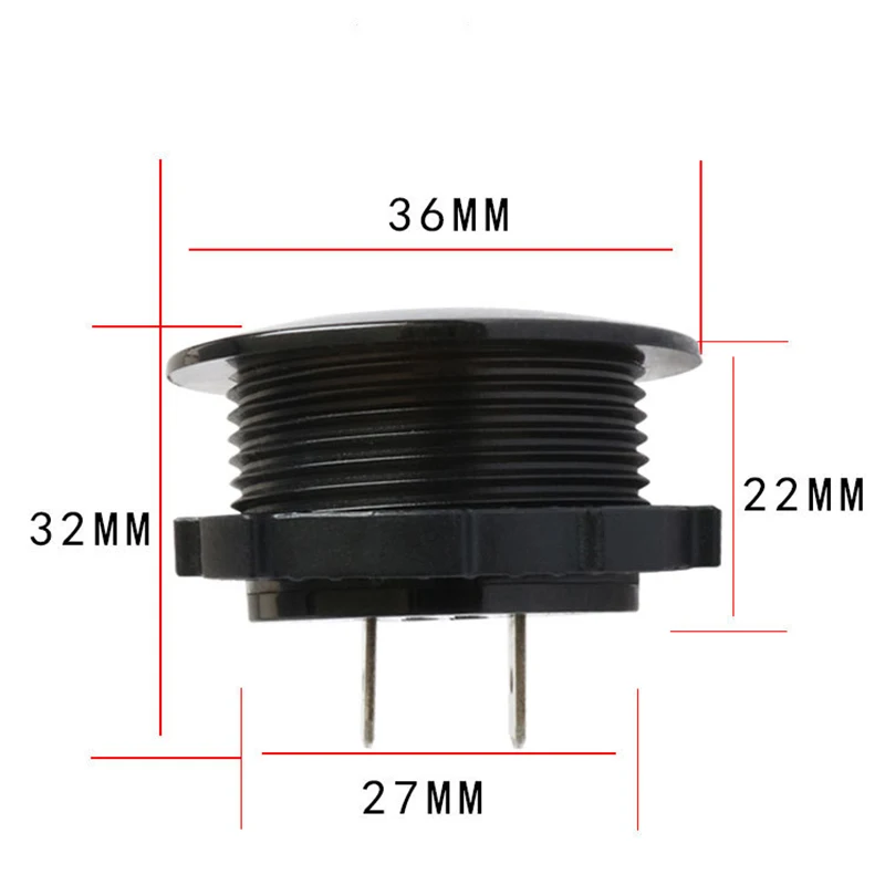 Dc 5V-48V Mini Ronde Waterdichte Motorboot Motor Led Panel Touch Schakelaar Digitale Voltmeter Tester Monitor voltmeter