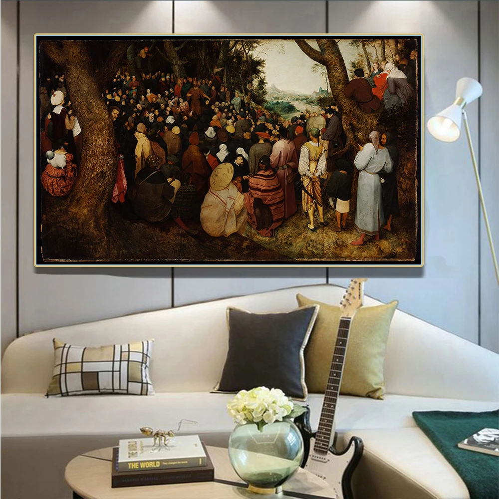 Citon Bruegel Pieter《The Sermon of Saint John the Baptist》Canvas Art Oil Painting Picture Wall Decor Home Interior Decoration