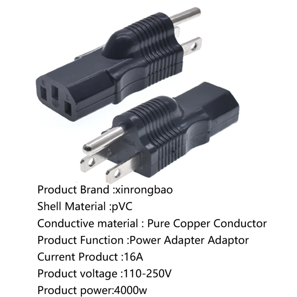 محول الطاقة الأمريكية محول قابس ، Nema 5-15P إلى IEC 320 C13 محول ، الولايات المتحدة 3 شوكات ذكر إلى IEC شاحن أنثي PDU APC UPS الأسود