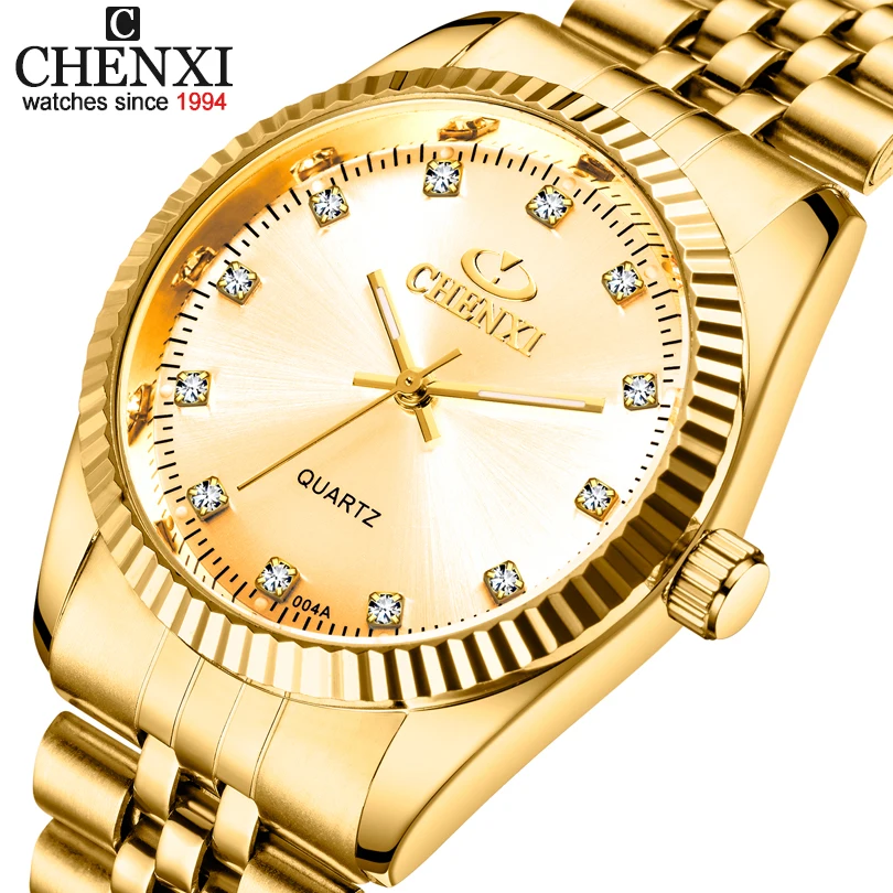 

CHENXI Luxury Brand Golden New Clock Fashion Men Watch Stainless Steel Watperoof Quartz Watches Male Golden Wristwatch Wholesale