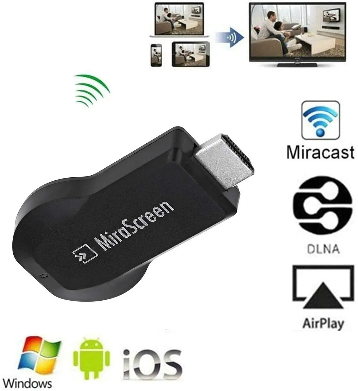 MiraScreen WIFI HD Display TV Dongle Miracast DLNA Airplay HDMI-compatible 1080P Receiver