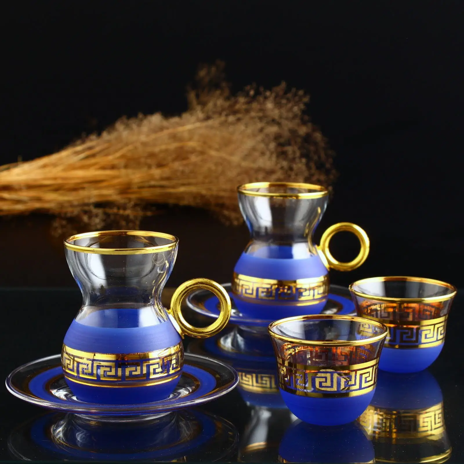 DOLBOVIPAŞABAHÇE VERSAGE BLUE 18 PIECE кружка WITH HANDLE TEA KIT mug coffee cup cup اكواب قهوه tazas