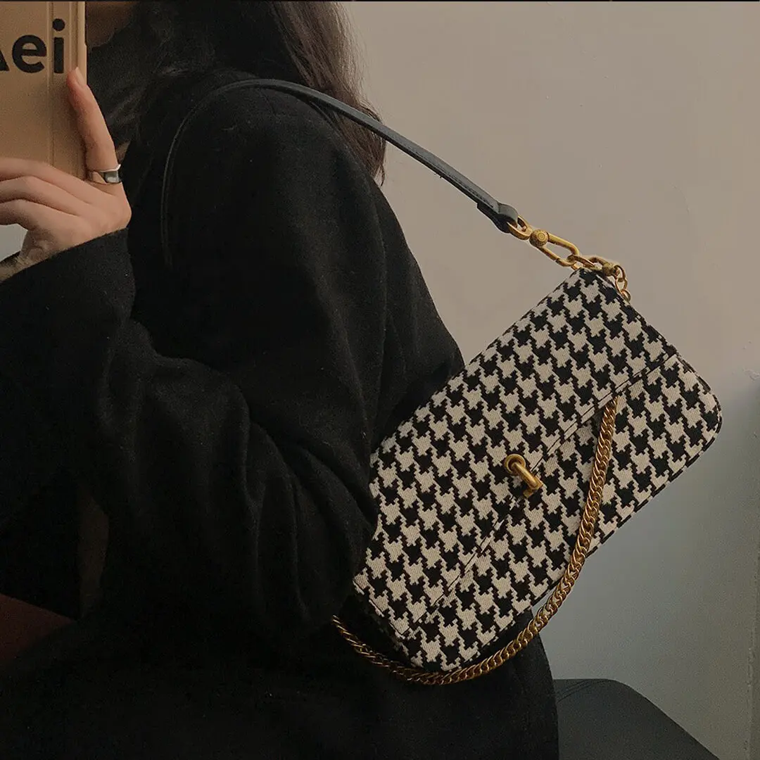 Sheinwall 2021โซ่รักแร้กระเป๋าไหล่สูง Sense Crossbody ล็อคกระเป๋าสี่เหลี่ยมขนาดเล็กหญิง PIGALLE กระเป๋า