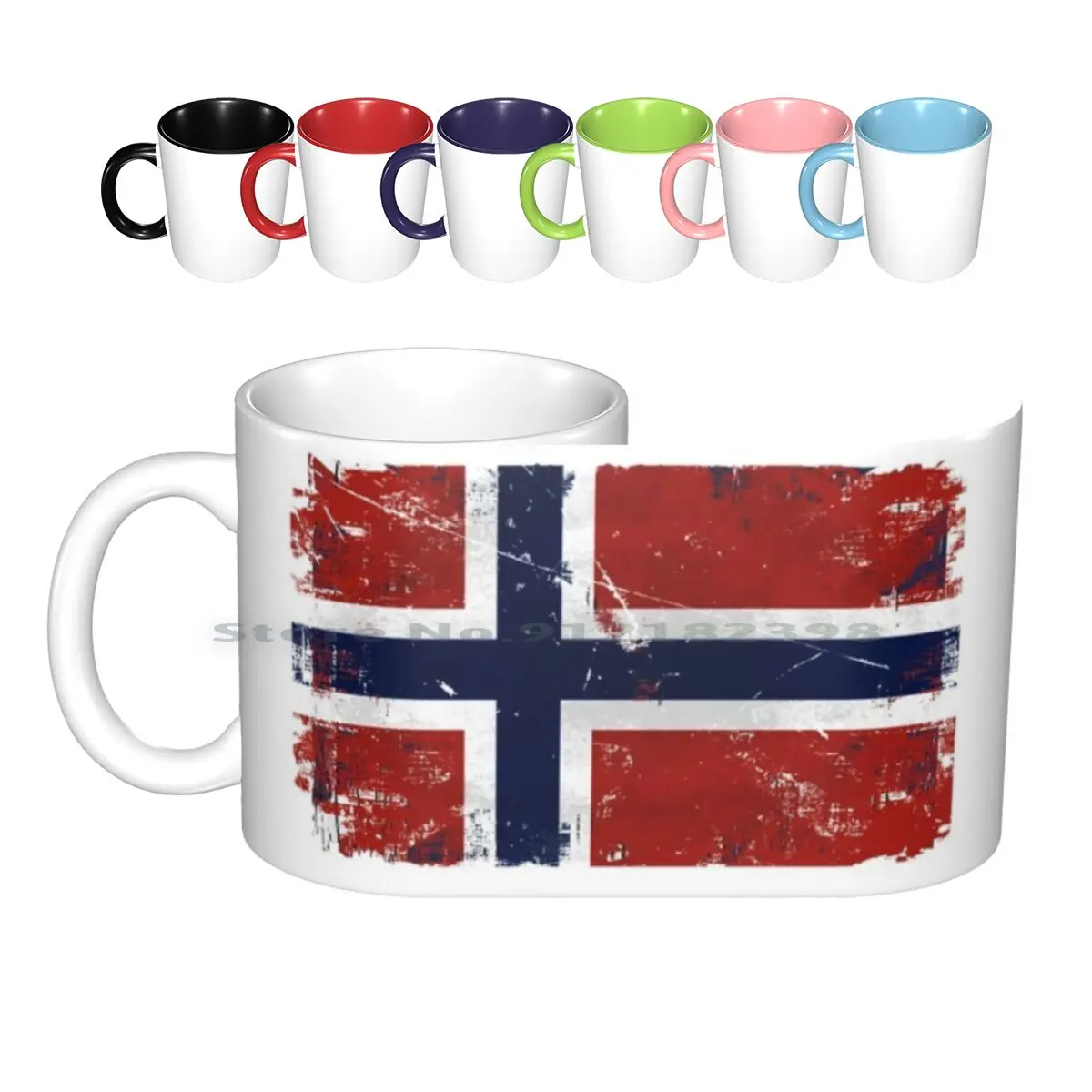 Norway Flag Logo Ceramic Mugs Coffee Cups Milk Tea Mug Norway Norwegian Norge Banner Flag Logo Creative Trending Vintage Gift