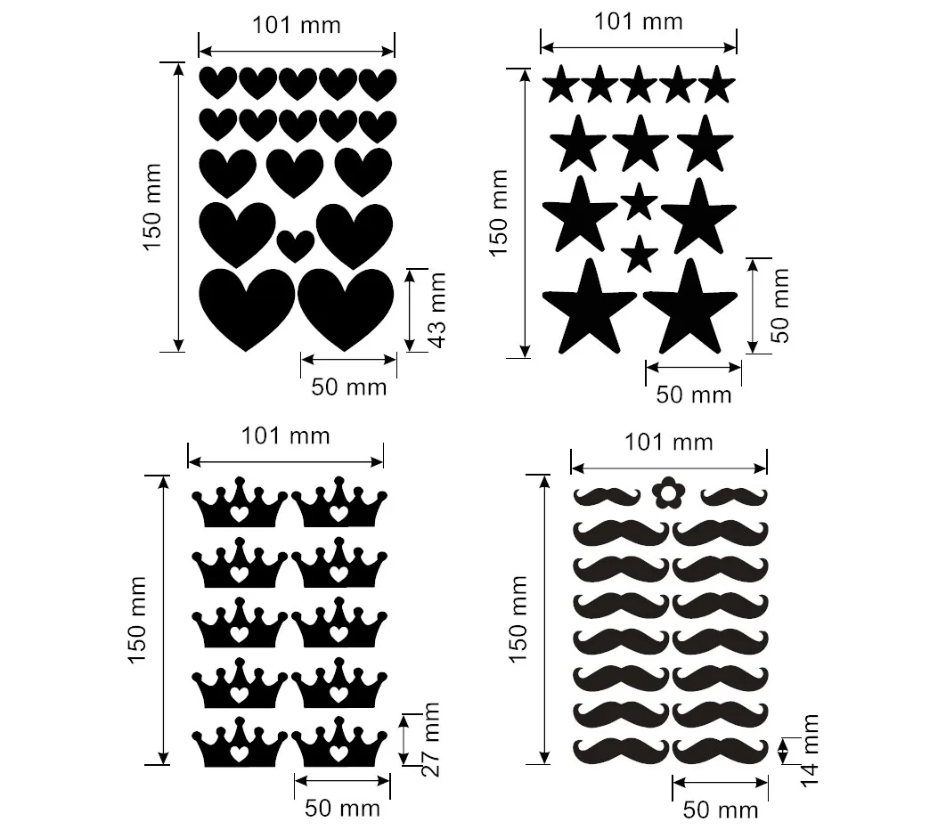 2 pezzi baffi cuore adesivi decalcomania del vinile decorazioni per feste forniture per feste baffi adesivi tazza buste sigilli Baby Shower