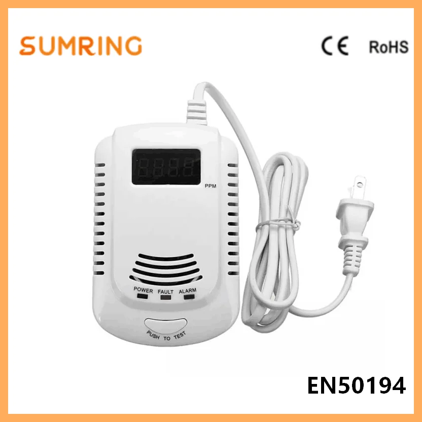 Hot Sales Lpg Alarm Detectors Kitchen Security Gas Detector With 9v Rechargeable Battery Protect Home