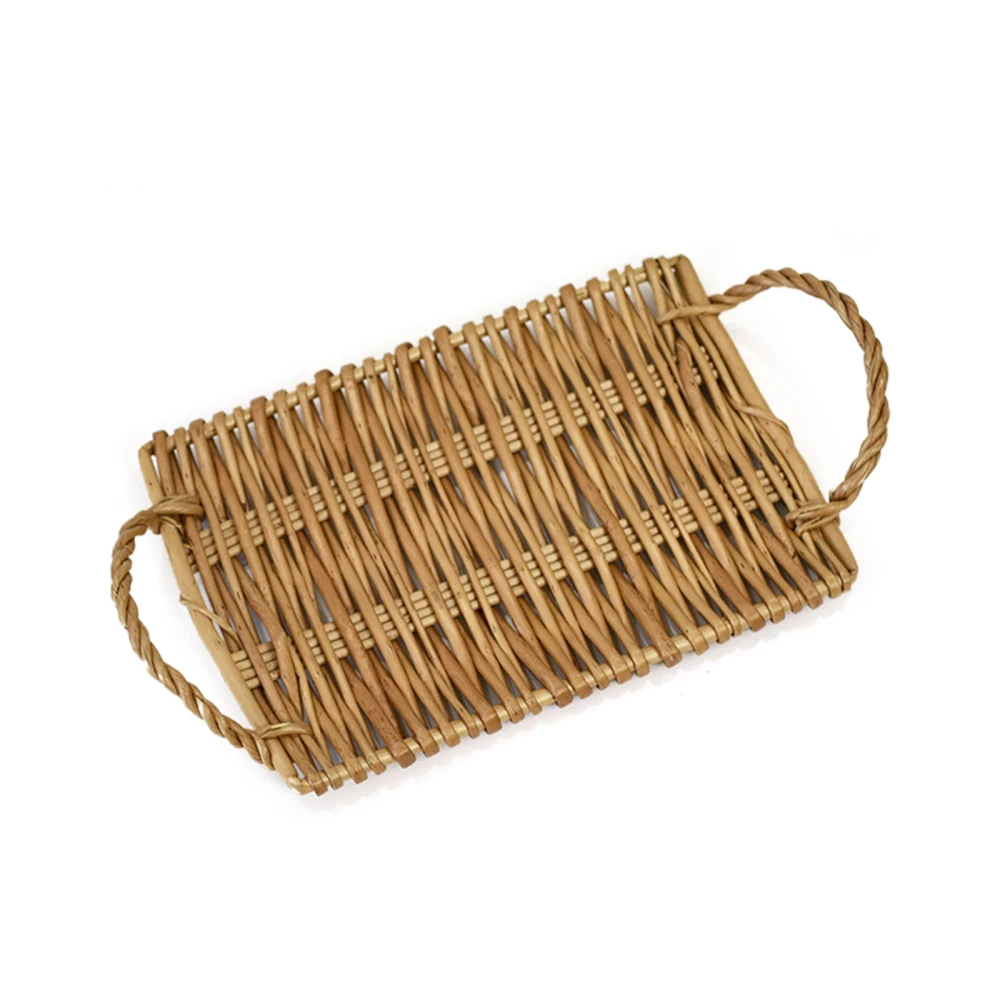

Rolling Pin Rectangular Hollow Plates Basket Tray Fruit Vegetable Hand-woven Christmas Wicker Picnic Food Dishes Drying Traies