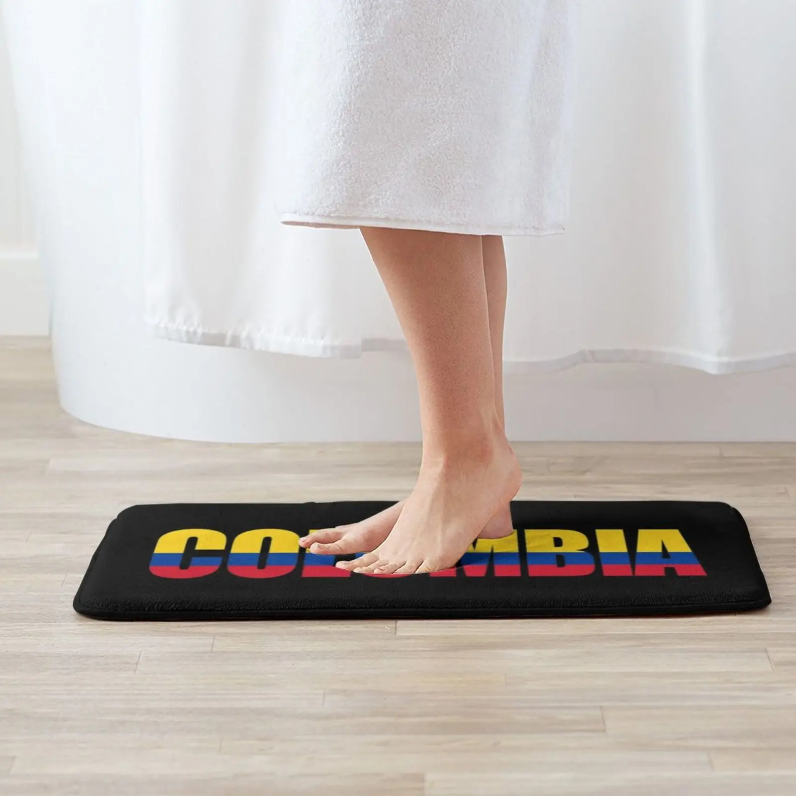 Colombia Word Flag Mat Rug Carpet Anti-Slip Floor Mats Bedroom Colombia Colombian Bogota South America Flag Country