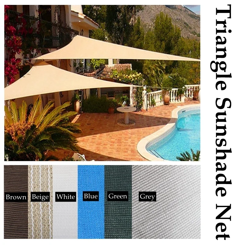 Triangle Sun Shade Net Grey Fabrics Shading 90% Outdoor Anti-UV Cooling Garden Gazebo Shadow Awning Custom Sun-shading Net