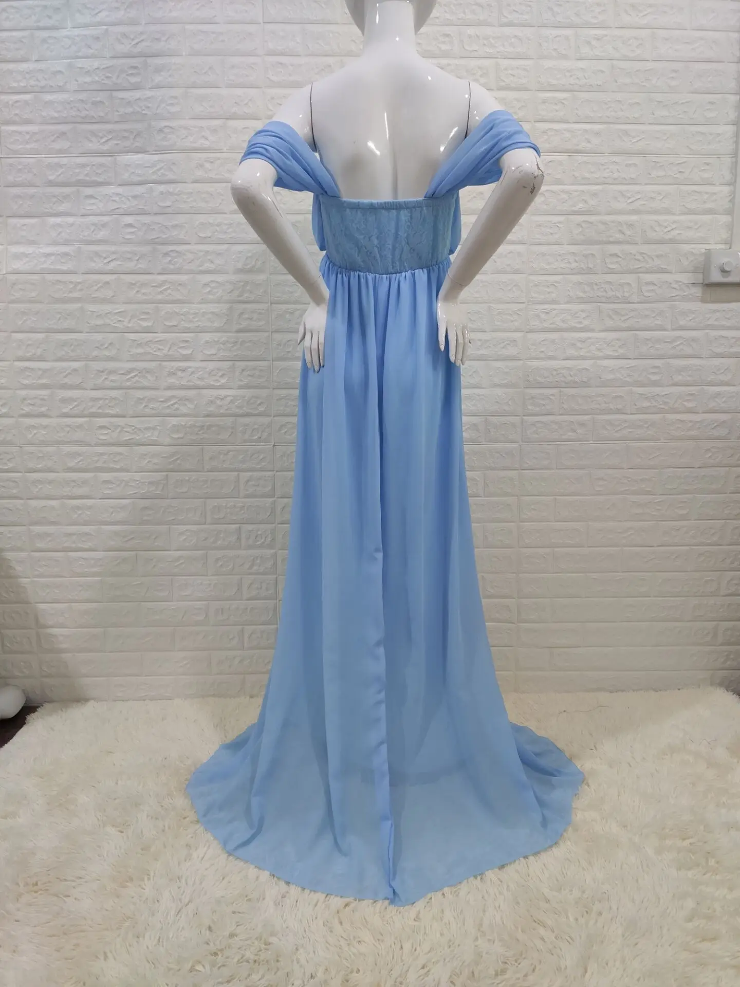 Sexy Moederschap Jurken Kant Chiffon Lange Dresspregnancy Jurk Fotografie Prop Maxi Gown Voor Vrouwen Kleding