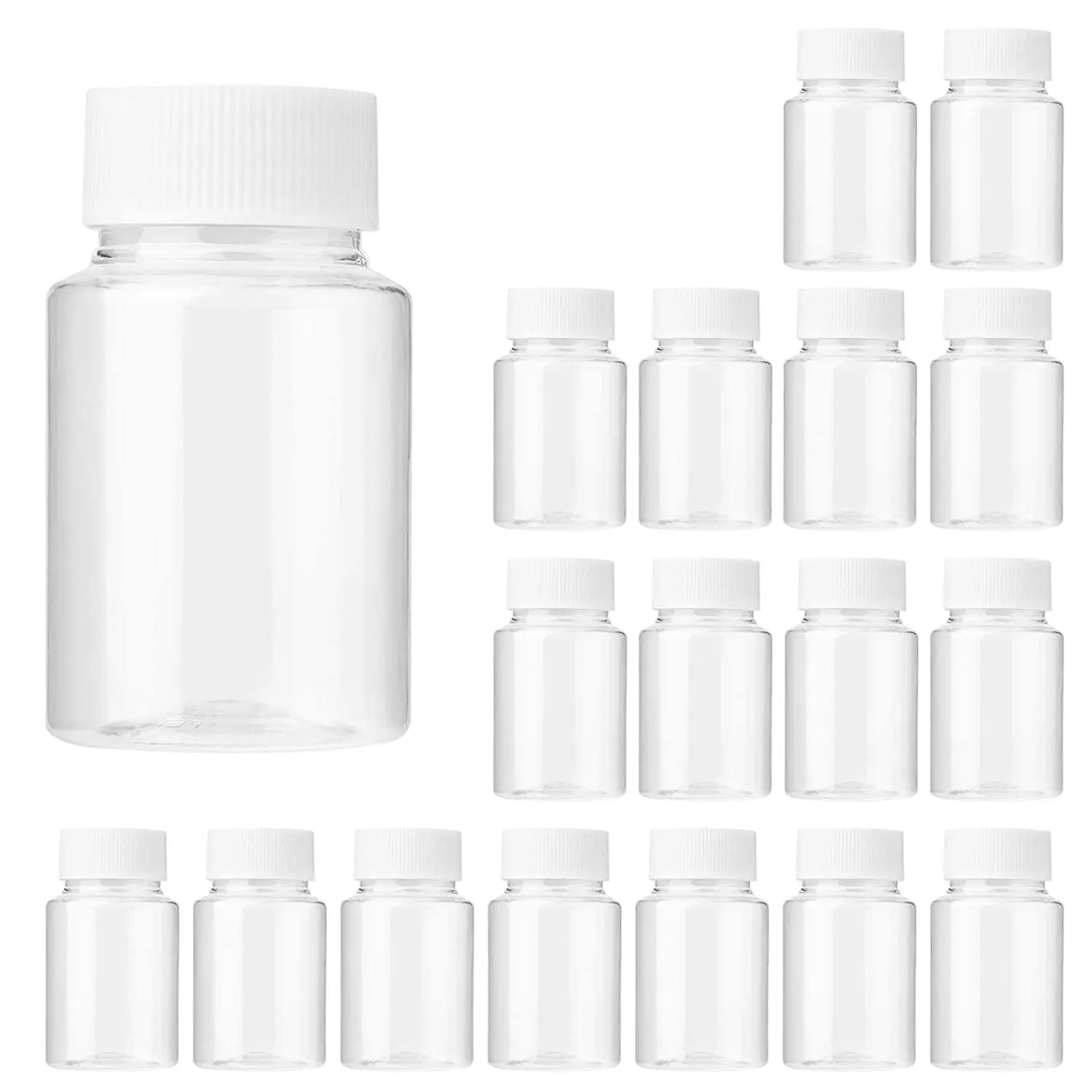 

18Pcs Clear Pill Bottle Plastic Medicine Bottle Empty Reagent Bottle with Caps for Liquid Solid Powder Medicine 80ML